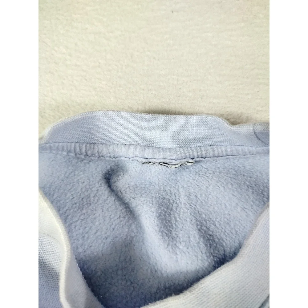 Nike Sweatshirt Mens Medium Blue Club Fleece Crewneck Swoosh Logo Distressed